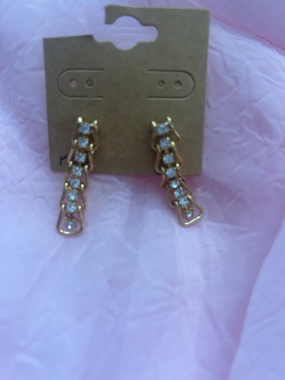Gold Tone Crystal Drop Earrings - Women Jewelry